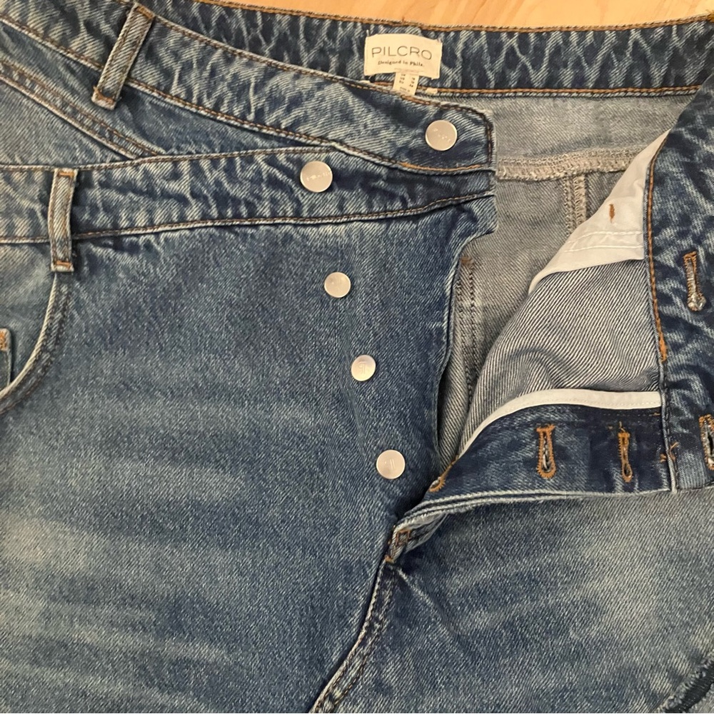 Anthropologie Pilcro Denim Re-worked Midi Skirt - Indigo - Picture 6 of 15